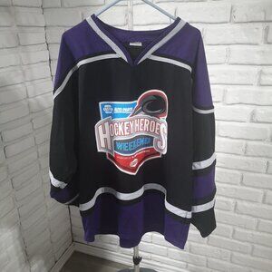 Athletic Knit Adult Large Hockey Hero's Weekend Black & Purple Jersey